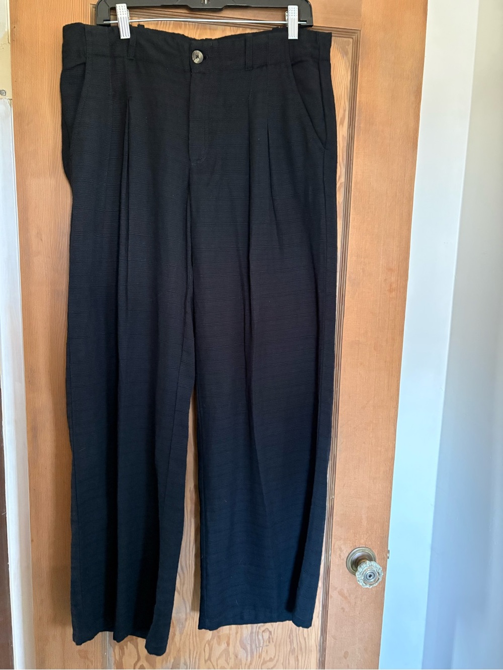 NWT Urban Outfitters Black Pleated Wide-Leg Trousers